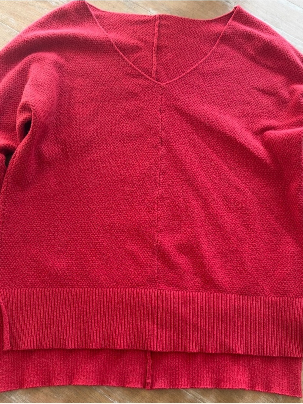 Red V-Neck Women's Sweater